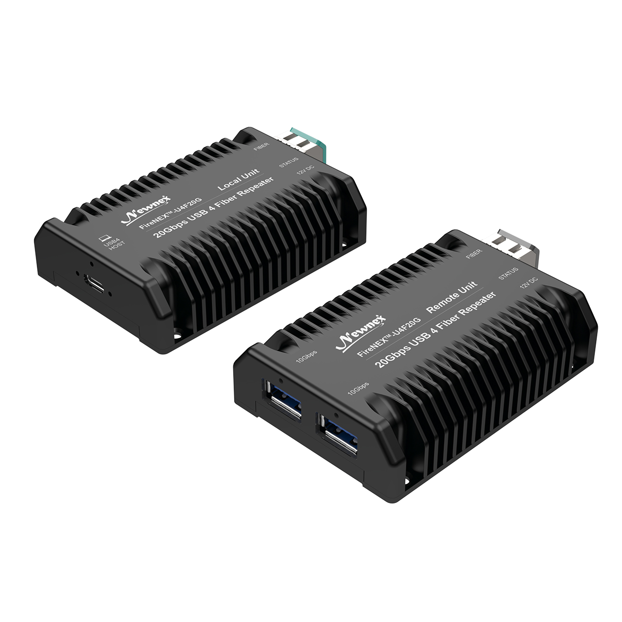 FireNEX&trade;-U4F20G USB4 Fiber Repeater Front View