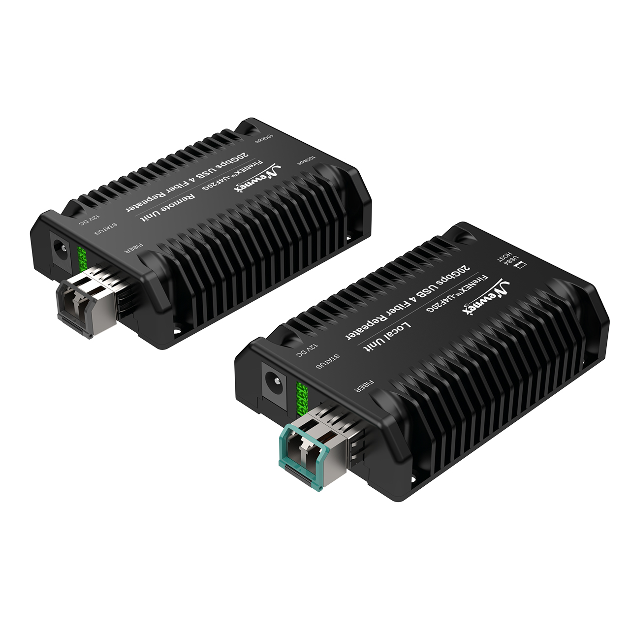 FireNEX&trade;-U4F20G USB4 Fiber Repeater Side View