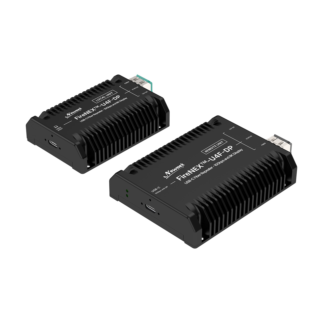 FireNEX&trade;-U4F-DP USB-C Fiber Repeater Local and Remote Units, USB-C Port View