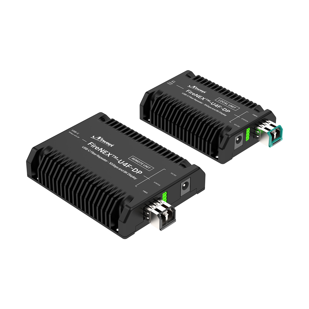 FireNEX&trade;-U4F-DP Local and Remote Units, Duplex LC Fiber, Status LED and 12V DC Ports